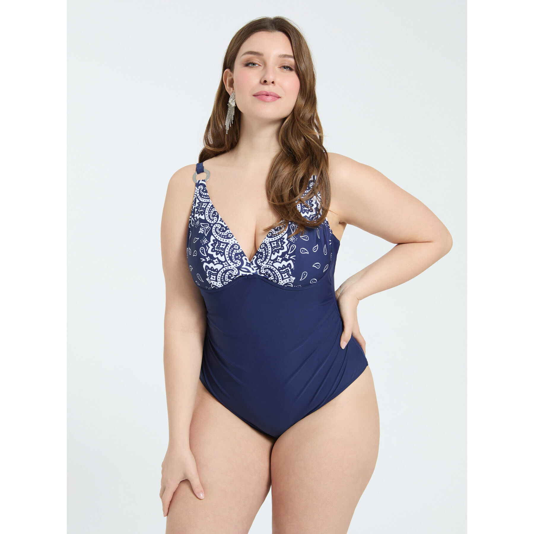 Fiorella Rubino - Costume intero stampa bandana - Blu