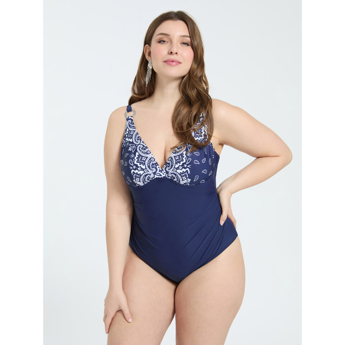Fiorella Rubino - Costume intero stampa bandana - Blu