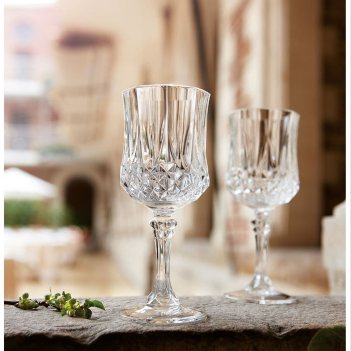 4 verres à pied 25 cl Longchamp- Cristal d'Arques