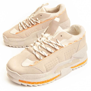 Sneaker De Plataforma - Beige - Altura: 4 Cm