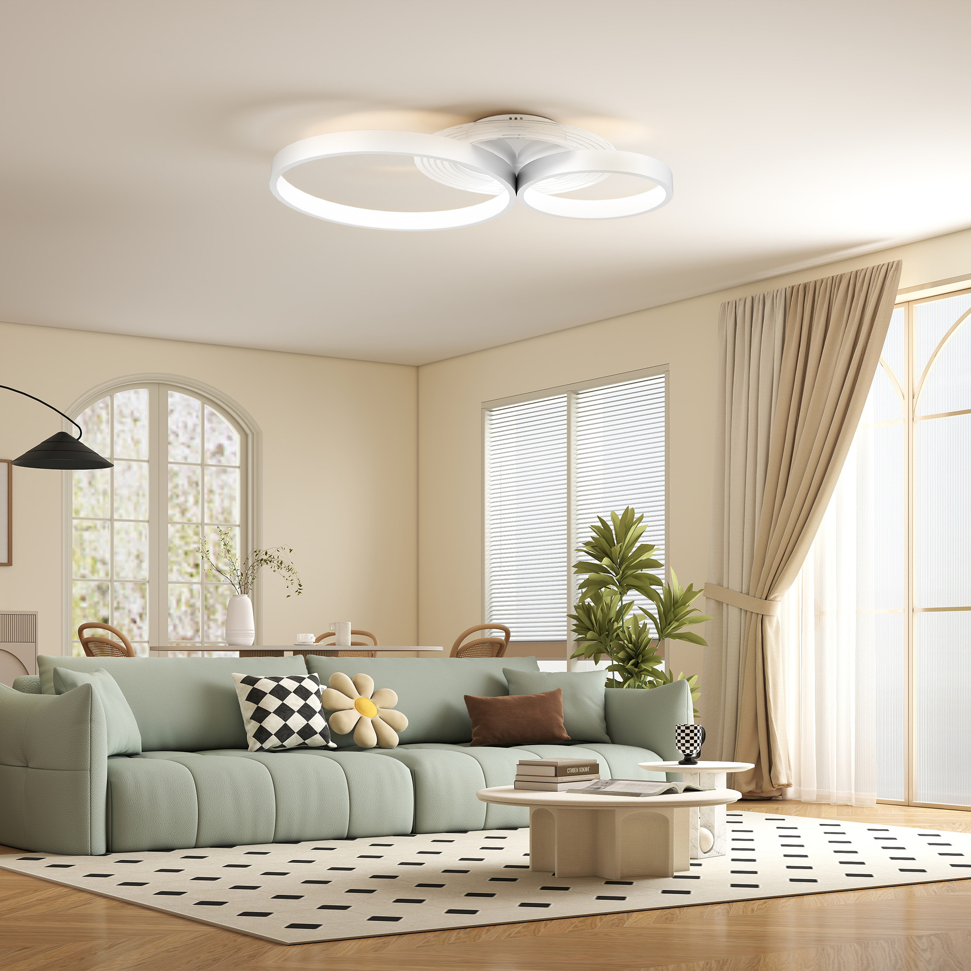 Lámpara de Techo LED 40W Plafón LED Techo Moderno 3000 K/4000 K/6500 K para Dormitorio Salón Cocina Comedor Blanco