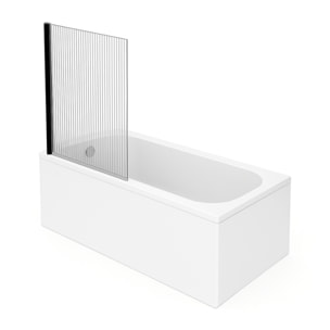 Baignoire droite Oberon quaryl 160 x 75 cm  + Pare bain gauche AURYS Raywall Noir mat