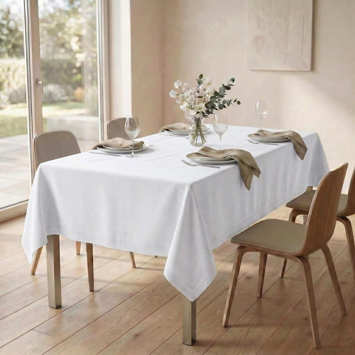 Tovaglia ajour in cotone - BIANCO