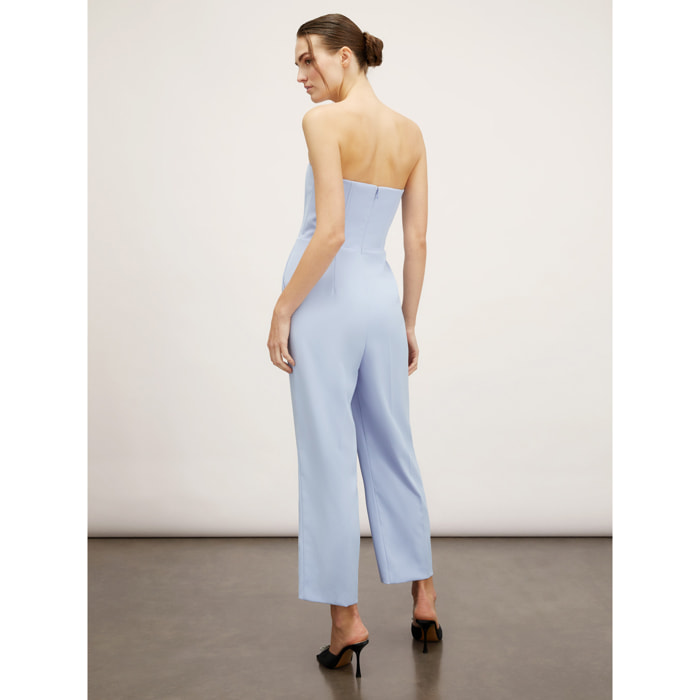 Motivi - Tuta lunga bustier con fiocco - Azzurro