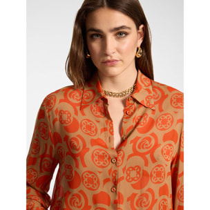 Elena Mirò - Camisa de viscosa estampada - Naranja sol