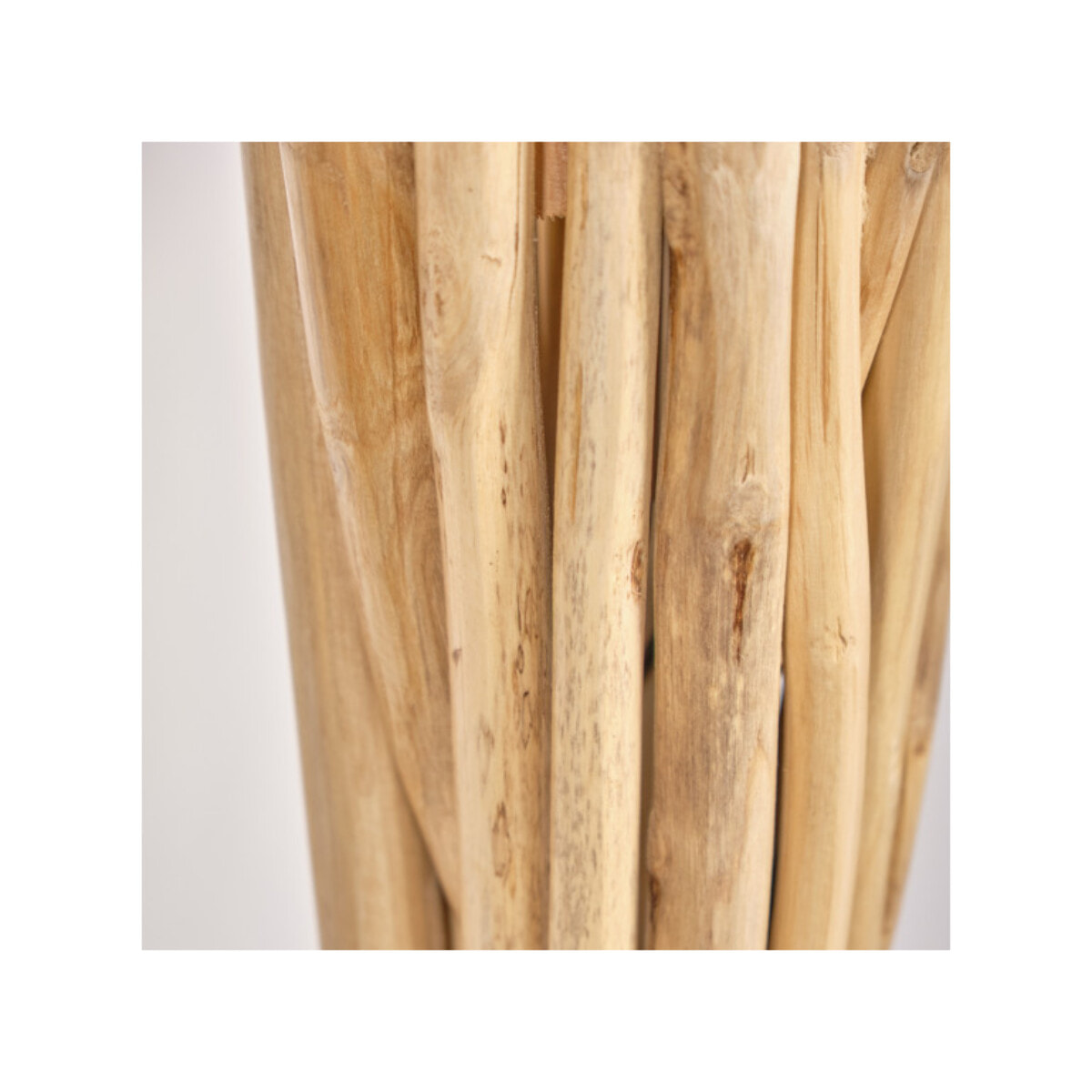 Lampadaire H116 cm morceaux de teck exotique naturel assemblés - NEMO