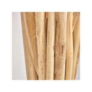 Lampadaire H116 cm morceaux de teck exotique naturel assemblés - NEMO