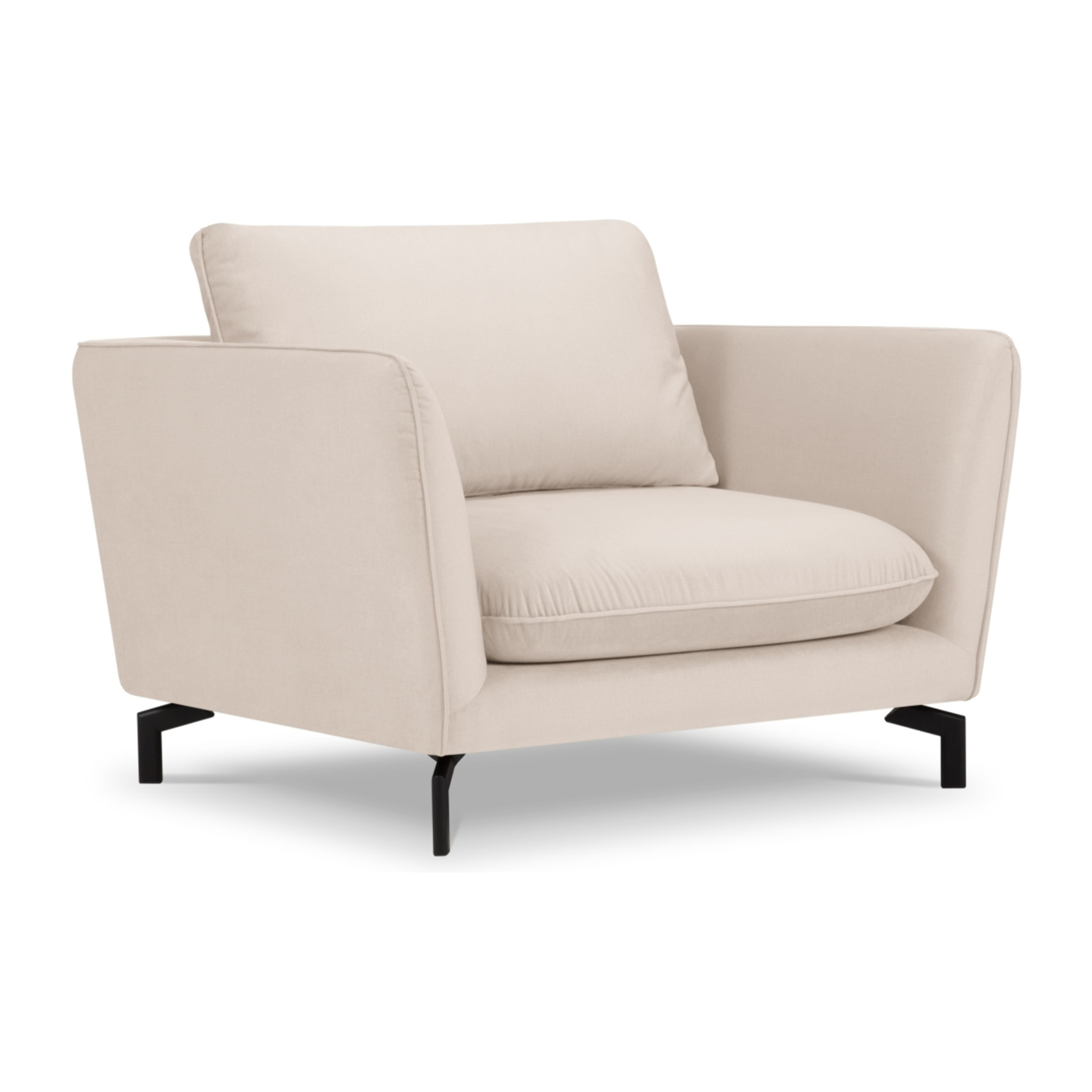 Fauteuil xl "Podium" en velours beige