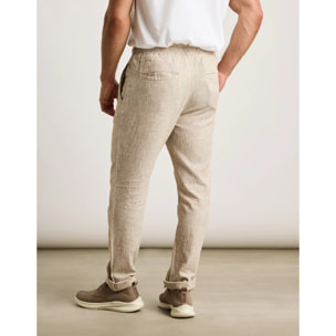 Pantalón Largo Beige Lino - Daniel