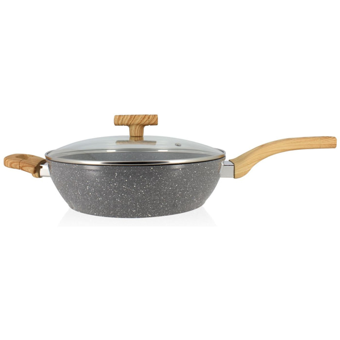 Sauteuse avec couvercle en aluminium 28cm - tous feux CANNELLE