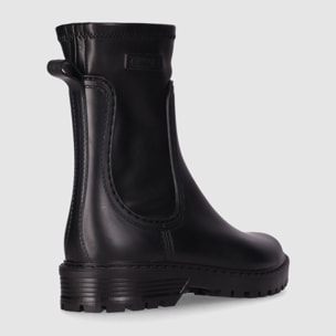 Botines de Piel Sintética - Negro - Tacón: Bajo