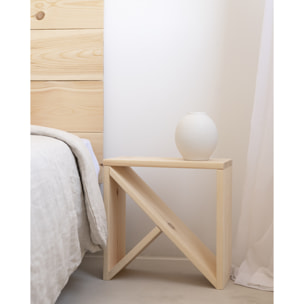 Pack de têtes de lit et de tables de chevet en bois massif ton naturel en différentes tailles