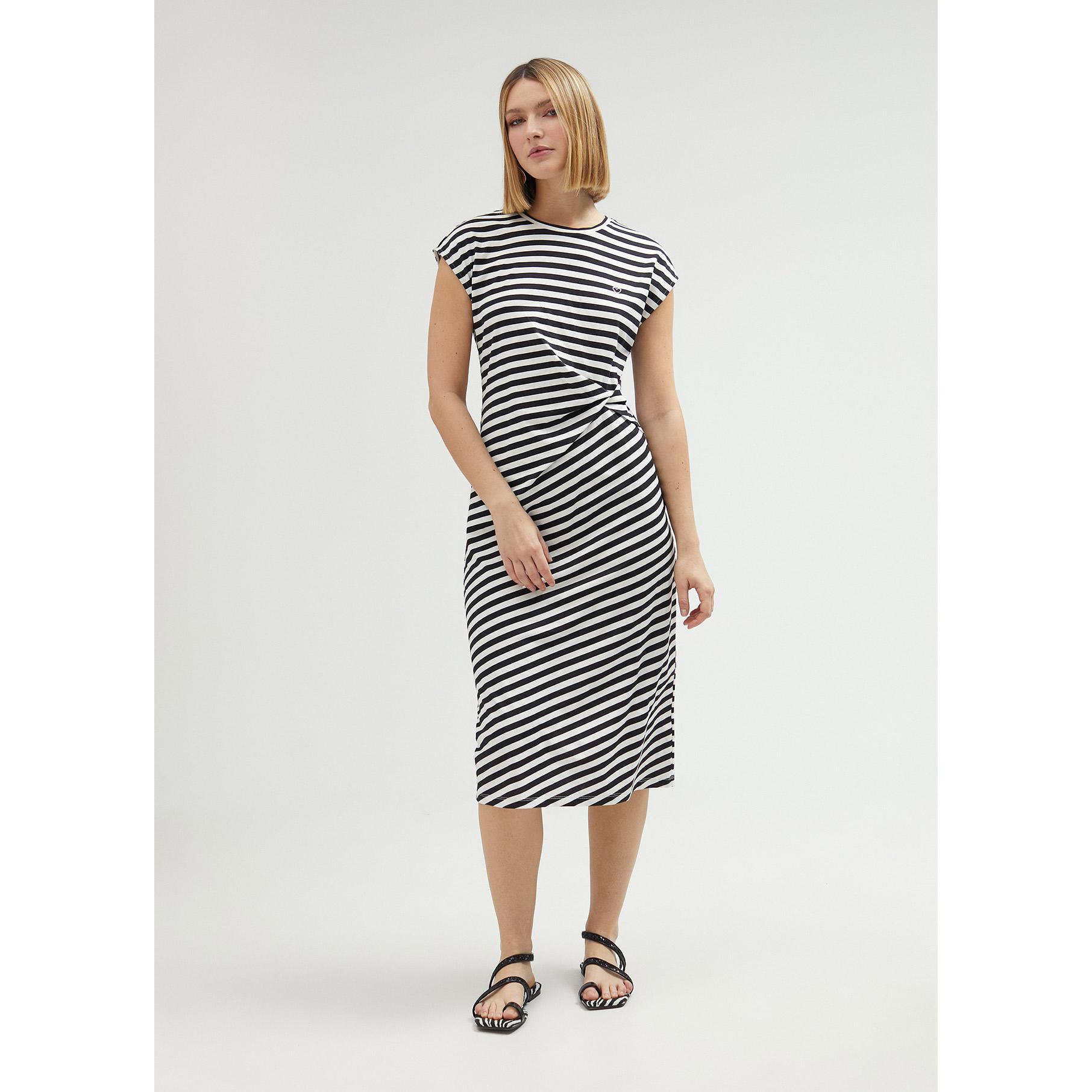 Abito a Righe con Nodo Laterale