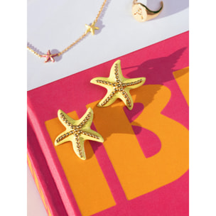 Pendientes Starfish Enamel Colors Baño Oro