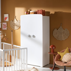 Chambre complète bébé avec lit 120x60cm, commode à langer et armoire 2 portes