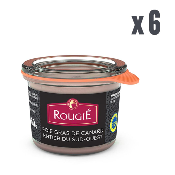 Lot de 6 - Foie Gras de Canard entier Sud-Ouest - 6x60g