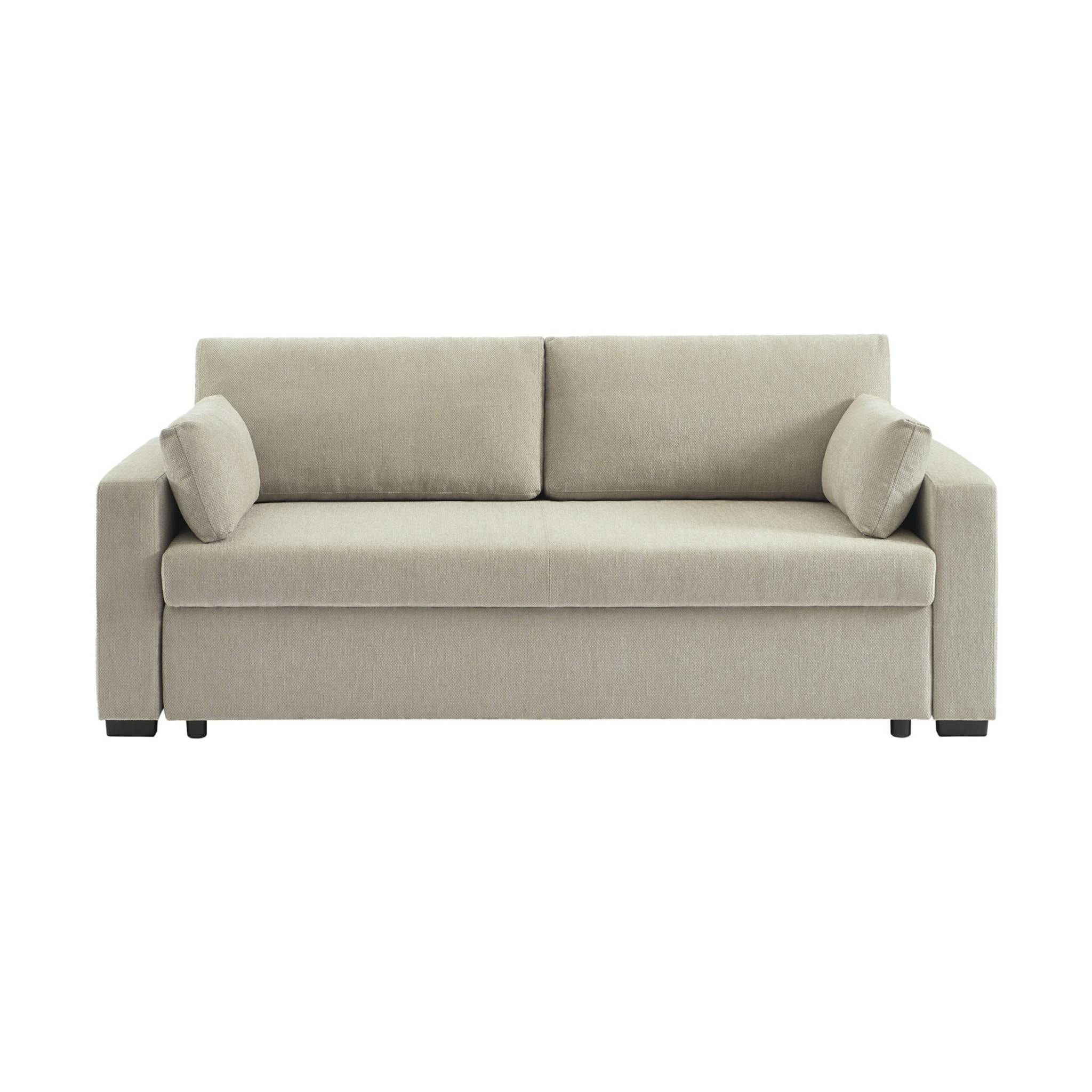 Canapé convertible 3 places tissu chenille beige L 211 x P 90 x H 86 cm - Easy