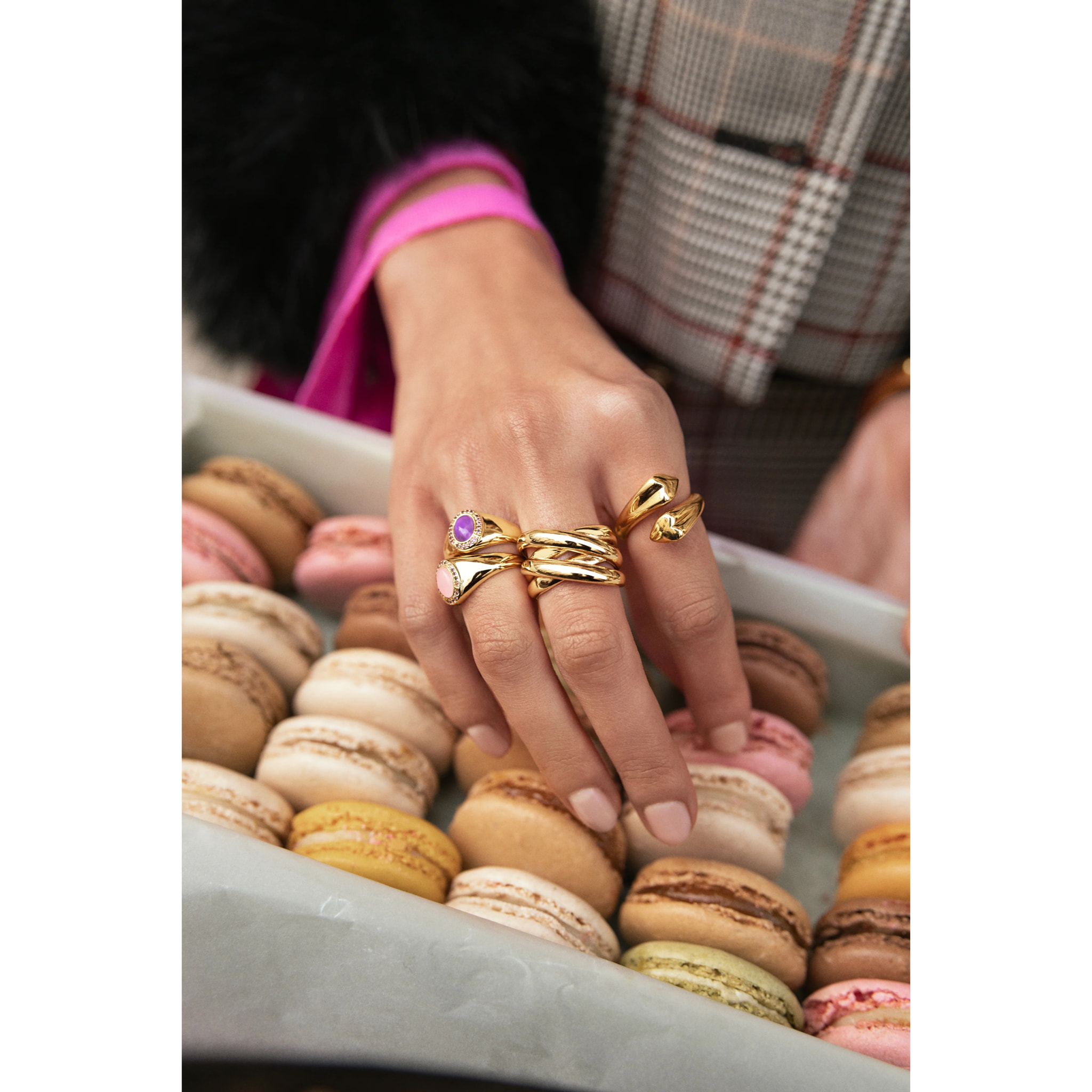 Anillo Amanda Rosa Baño Oro