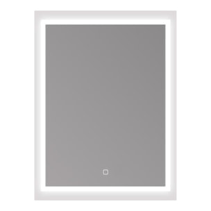 Feel 60x80 cm miroir suspendu rectangulaire avec éclairage LED 3 couleurs et capteur, blanc  (SATZFEELOBLED6080)