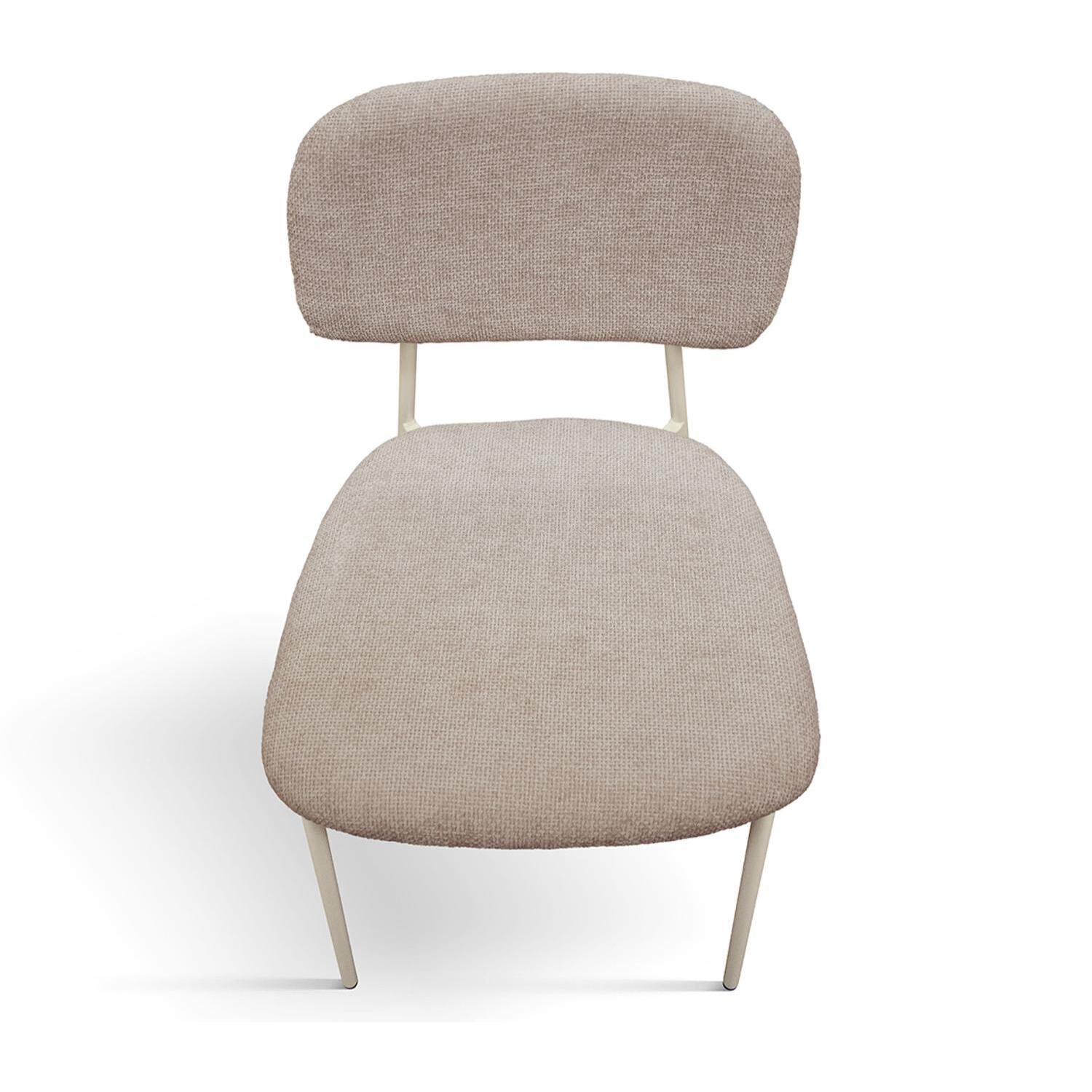 Set di 4 sedie BERLINO in tessuto beige e gambe in metallo beige