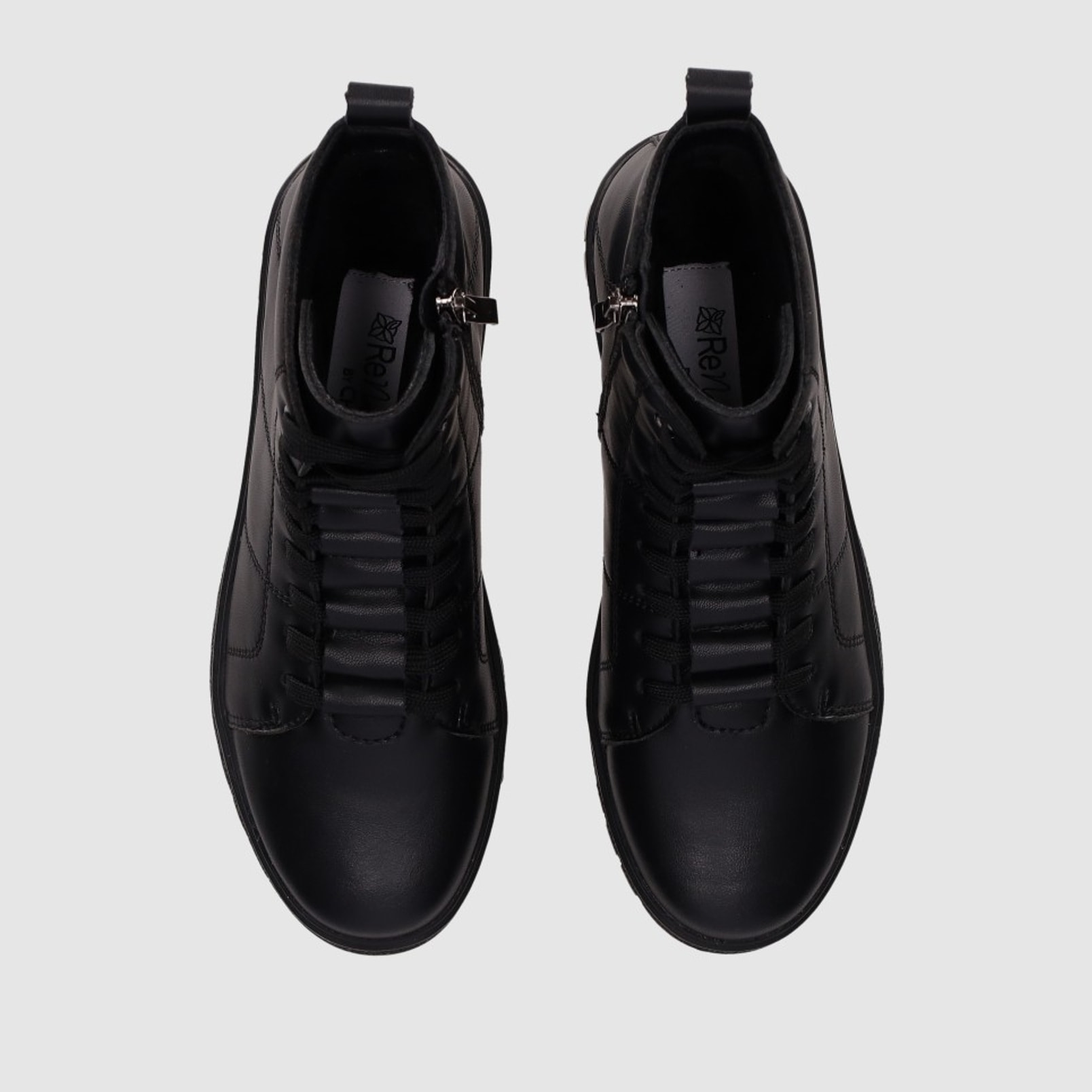 Botines de Piel - Negro - Tacón: Bajo