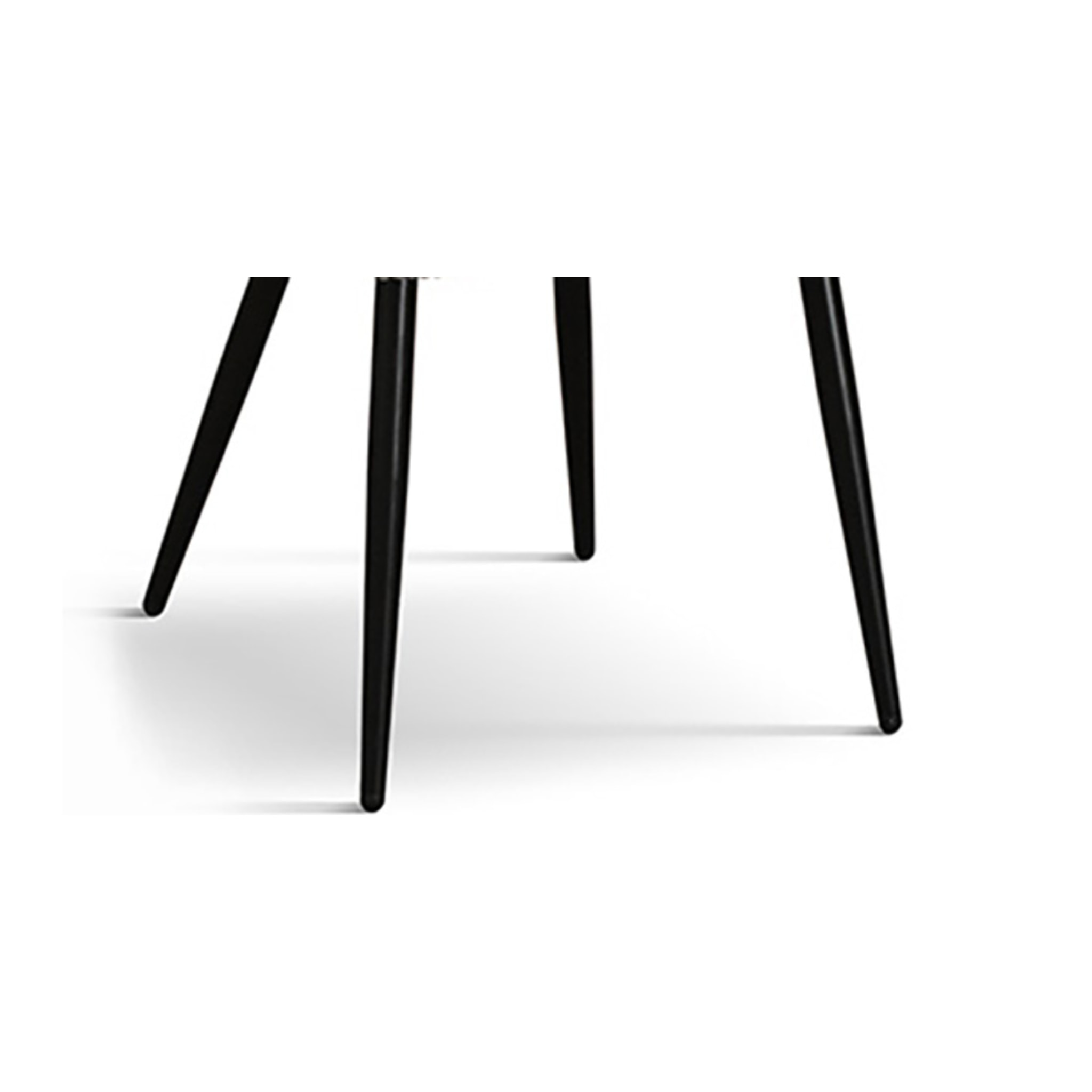 Set di 2 sedie MANTES in tessuto effetto velluto tortora e gambe in metallo antracite