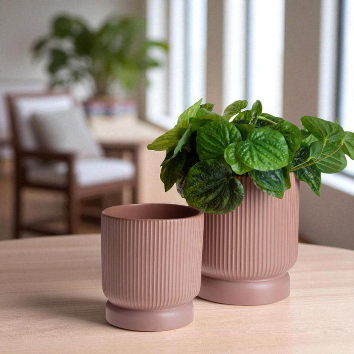 Set 2 vasi con base - 20,5xH23x20,5cm - Pezzi 1 - Bianchi Dino SpA