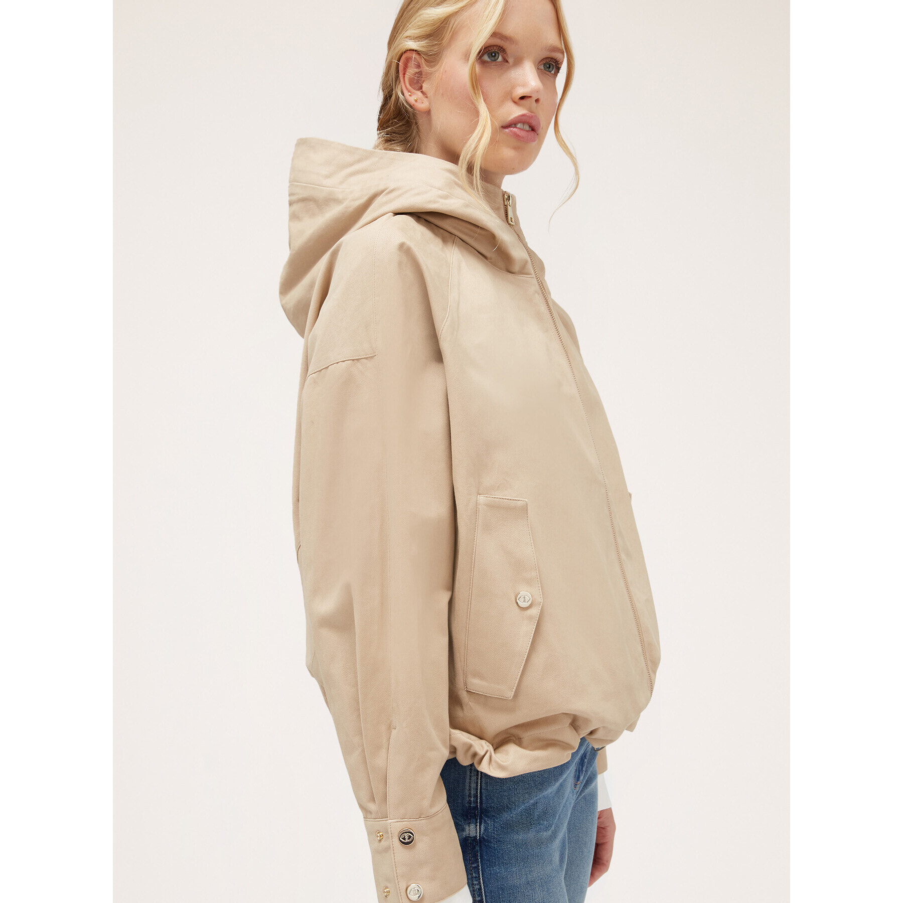 Motivi - Parka de algodón con capucha - Beige