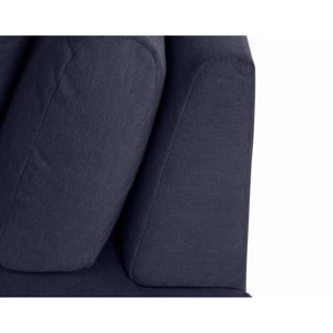 Santorini - canapé modulable d'angle gauche - 5 places - en tissu texturé - Bleu marine