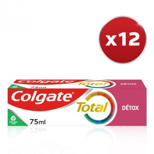 COLGATE Dentifrice Colgate Total Action Détox Lot de 12 x 75ml