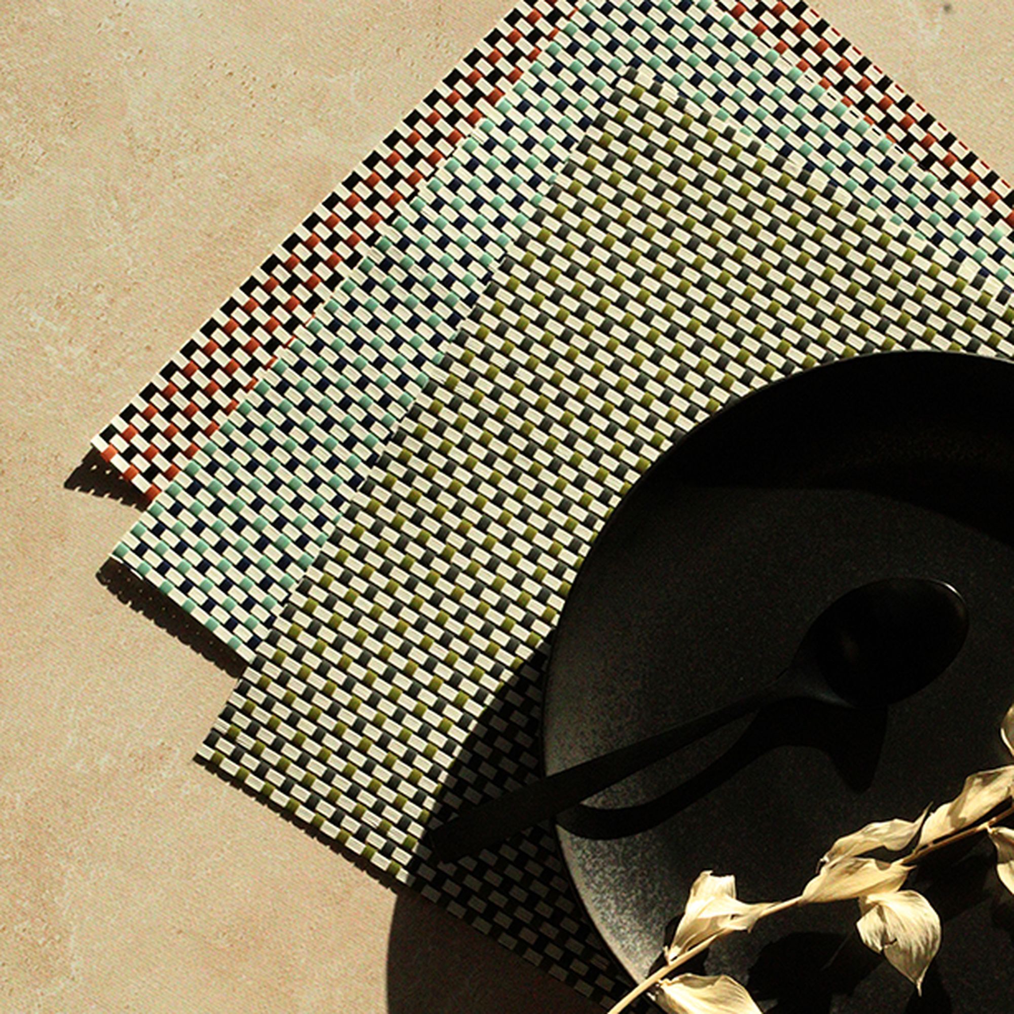 Lot de 6 sets de table tissé en PVC bleu 45x30cm