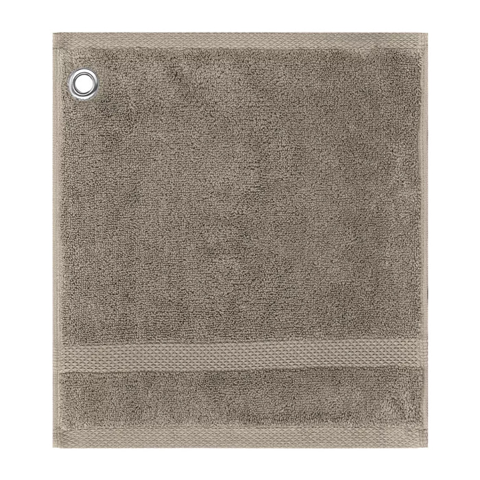 Carre avec oeillet pur coton 550 g/m² uni beige Elea chataignes