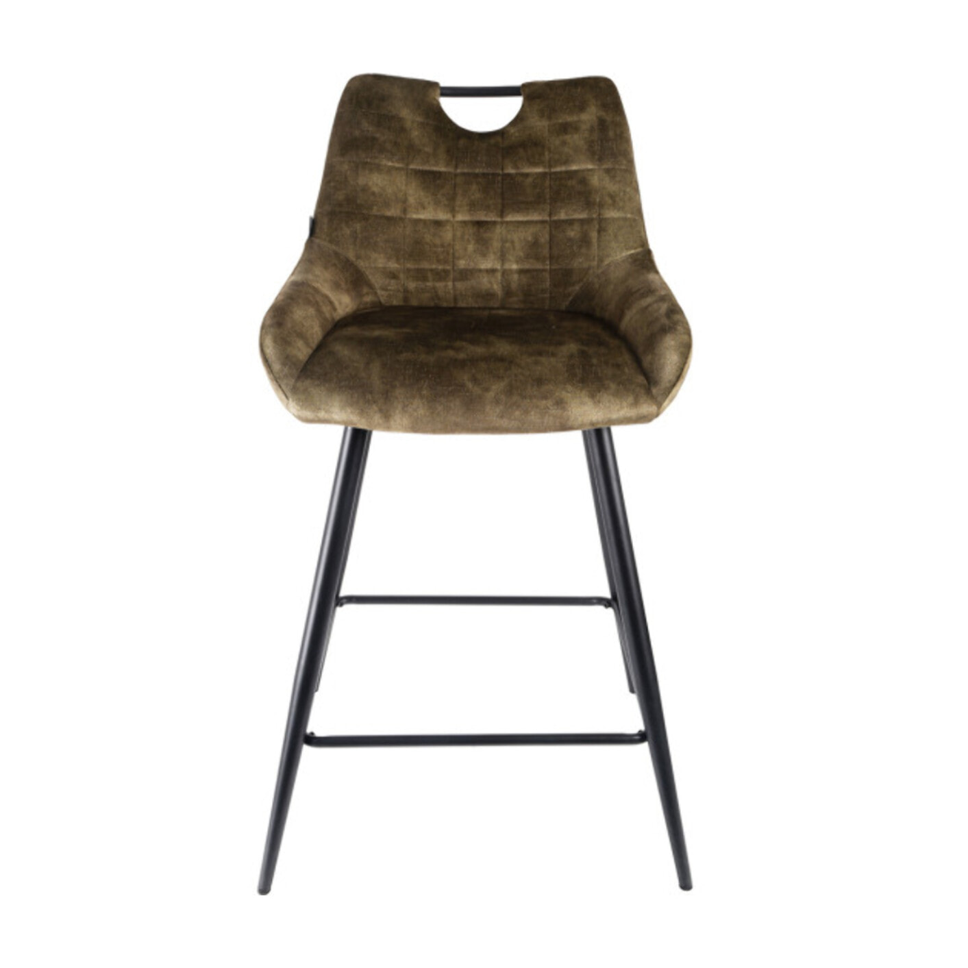 Chaise de bar en velours avec poignée et pieds en métal - ROSA 2