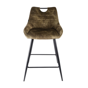 Chaise de bar en velours avec poignée et pieds en métal - ROSA 2