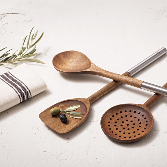 Set de 3 Utensilios de Cocina de Madera de Acacia El Bohio San Ignacio