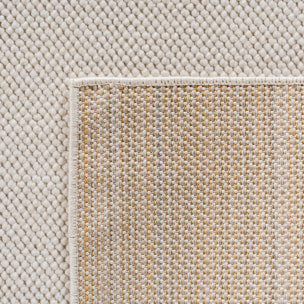 HELIX - Tapis moderne rond effet laine bouclé crème