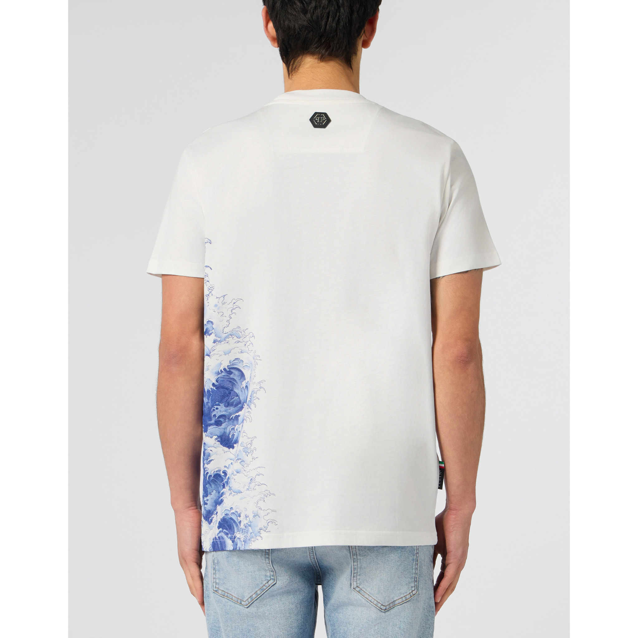 PHILIPP PLEIN Round Neck T-Shirt Ceramic Signature