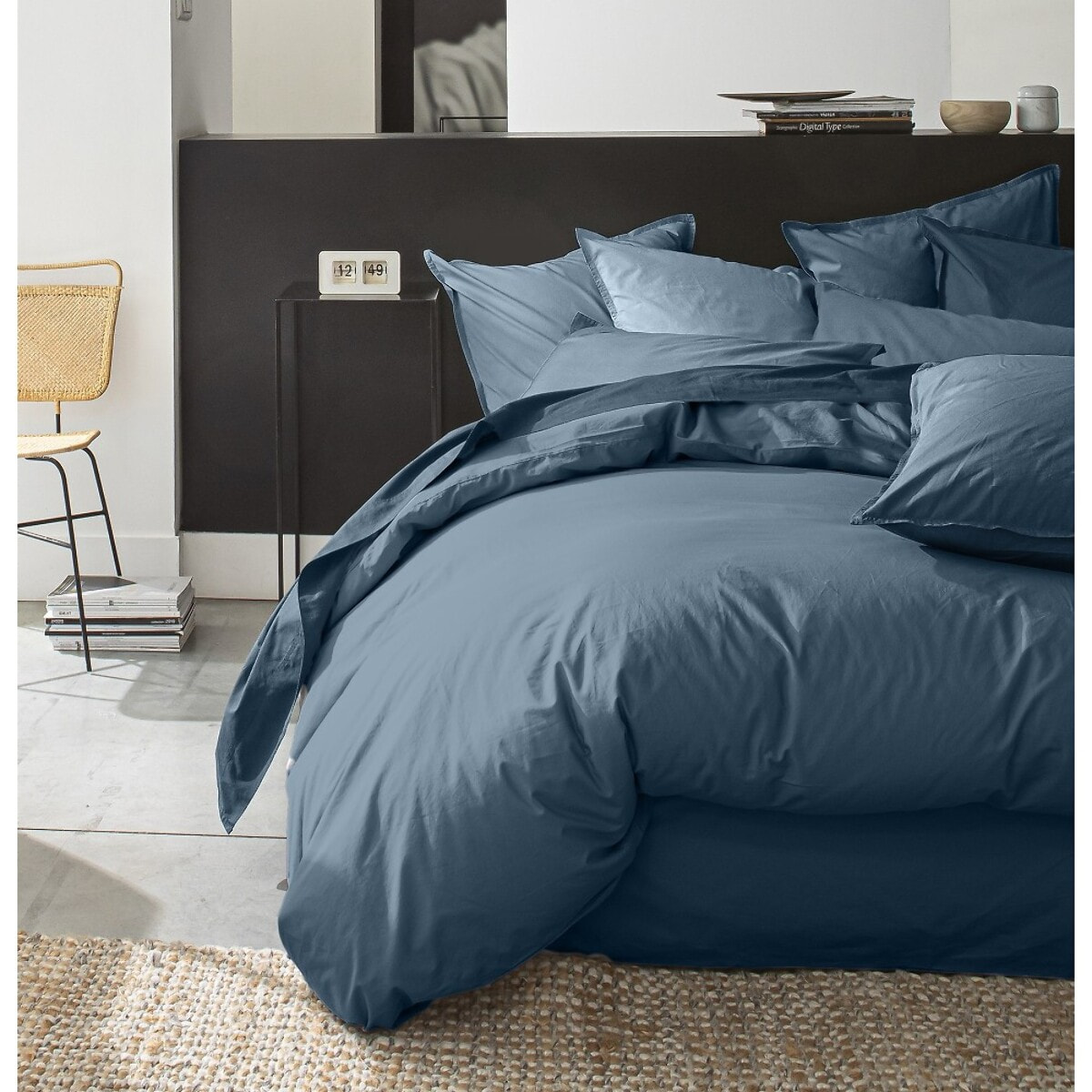 Housse De Couette 100% percale Coton lavé 80fils Emeraude