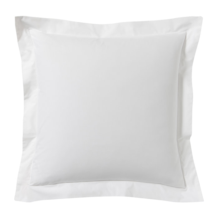 Taie d'oreiller unie en percale de coton, ROYAL LINE, Blanc