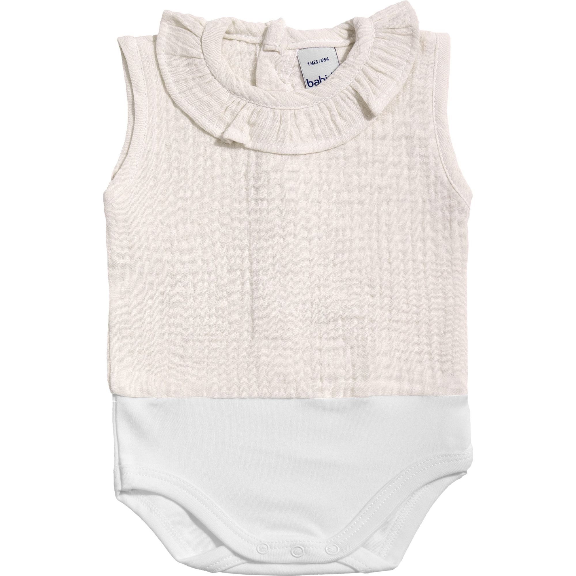Body bebé sin mangas cuello bambula