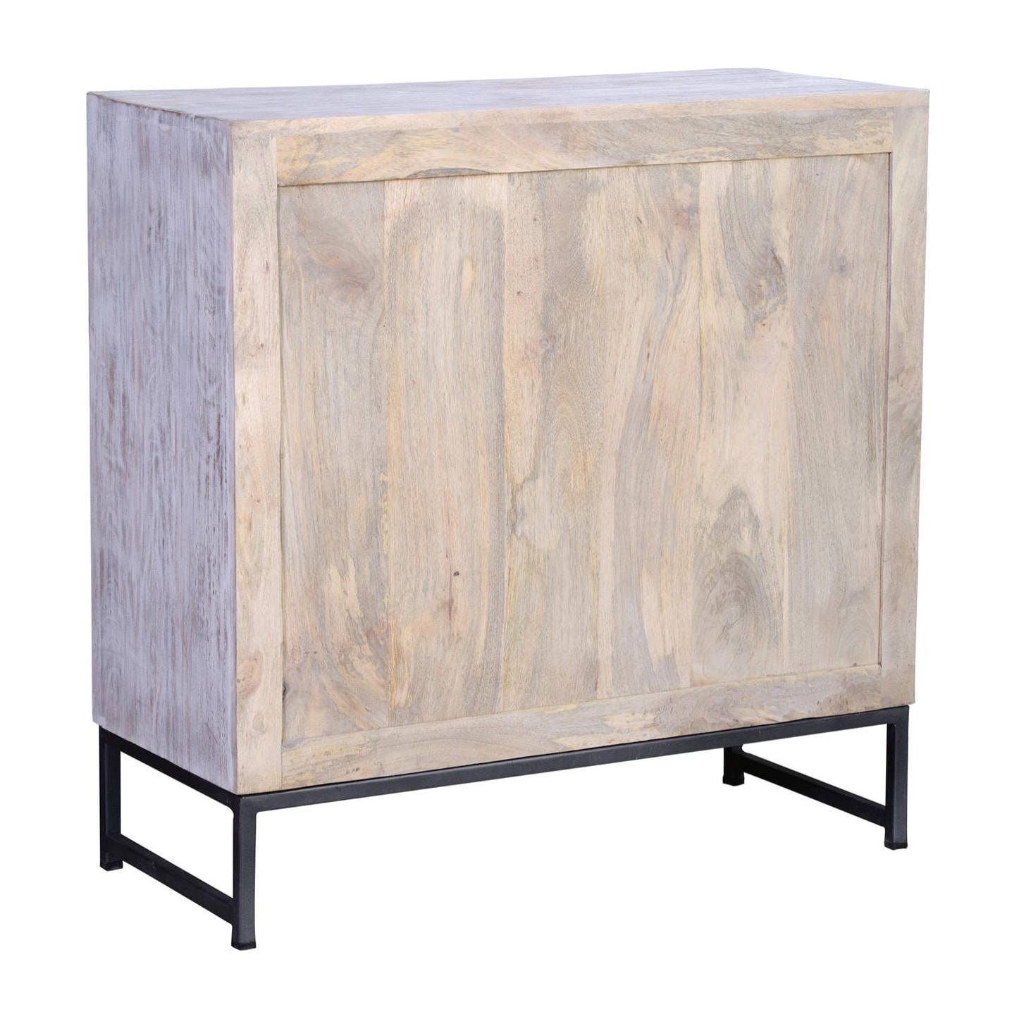 Cómoda de Madera de Mango 80 Cm Estilo Étnico Boho Tallado