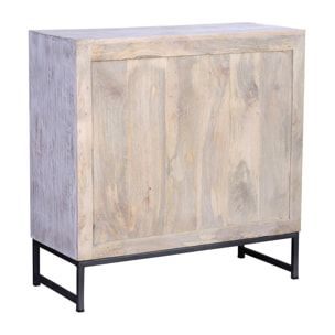 Cómoda de Madera de Mango 80 Cm Estilo Étnico Boho Tallado