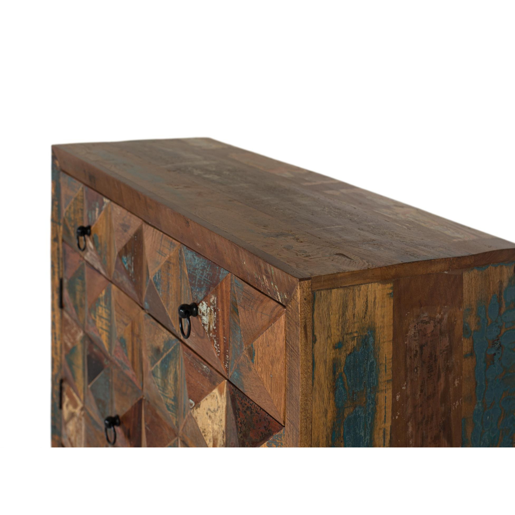 Consola de Madera Reciclada 100 Cm Estilo Industrial Moderno