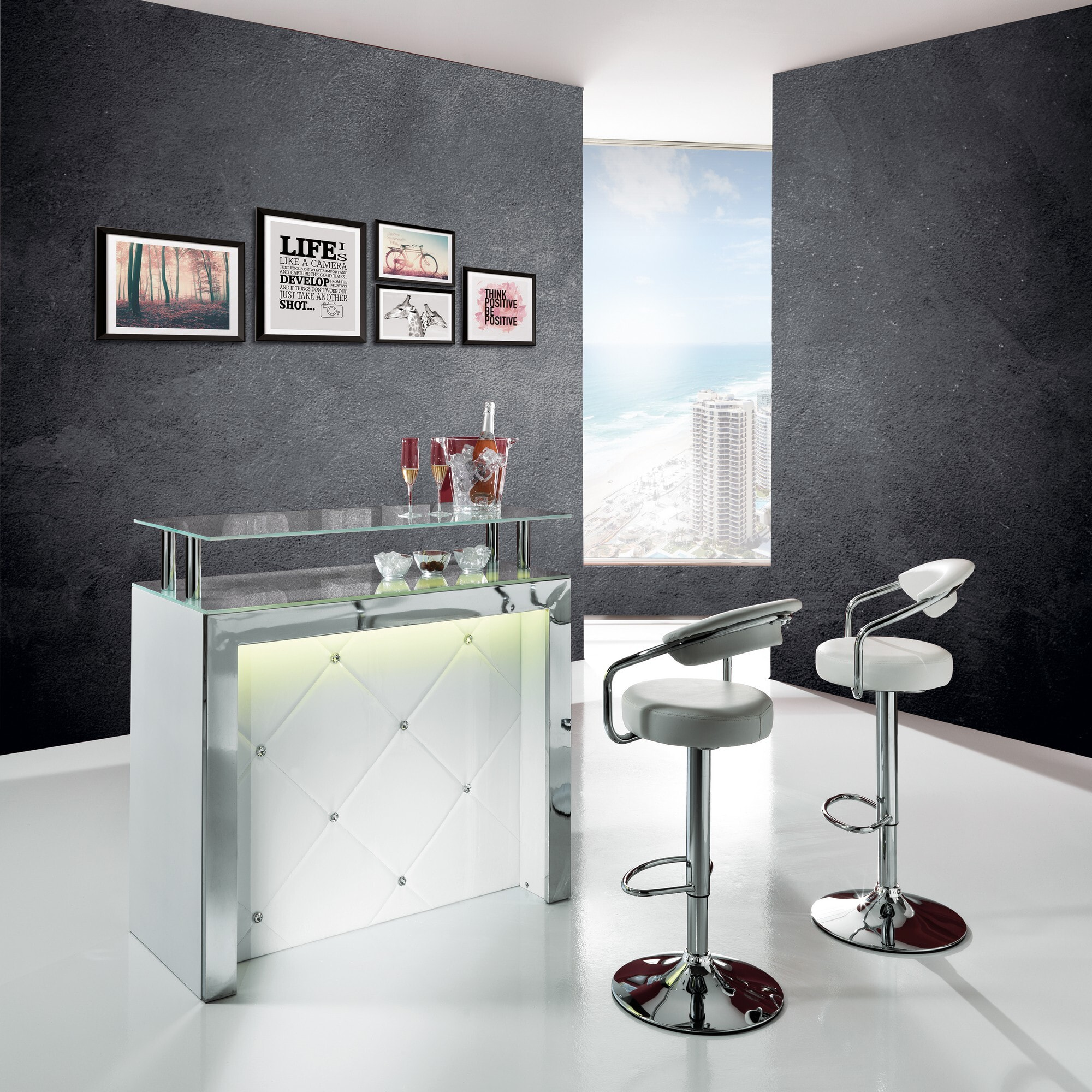 Composition décorative Tomasucci LIFE, en MDF et PVC, noir, 40 × 2,5 × 40 cm