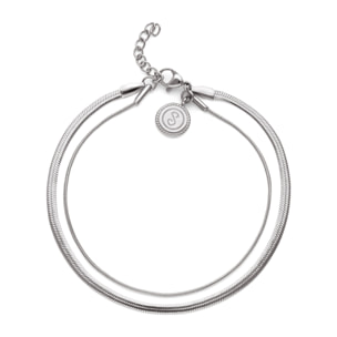 Tobillera Doble Tail Lisse Acero