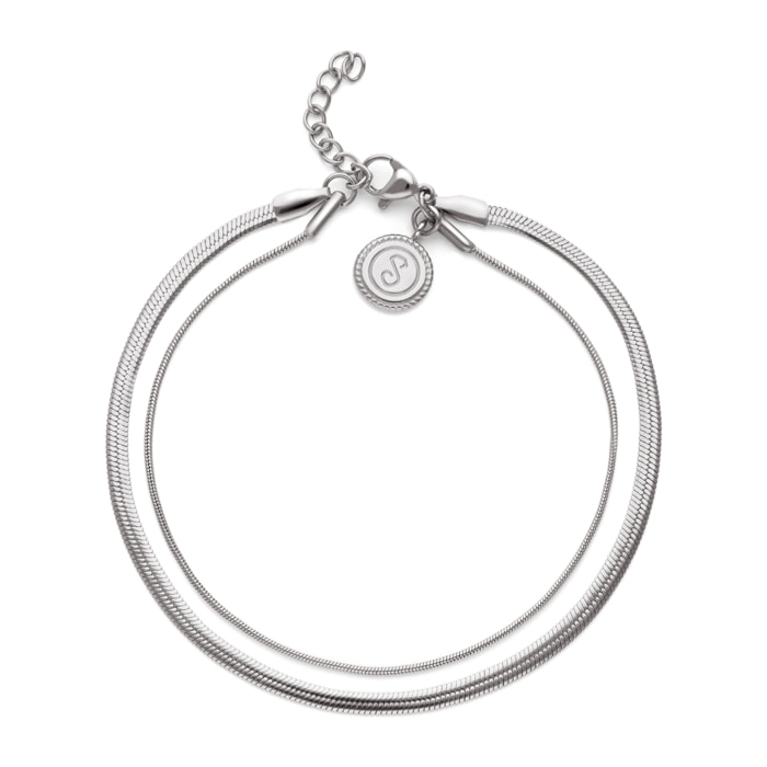 Tobillera Doble Tail Lisse Acero