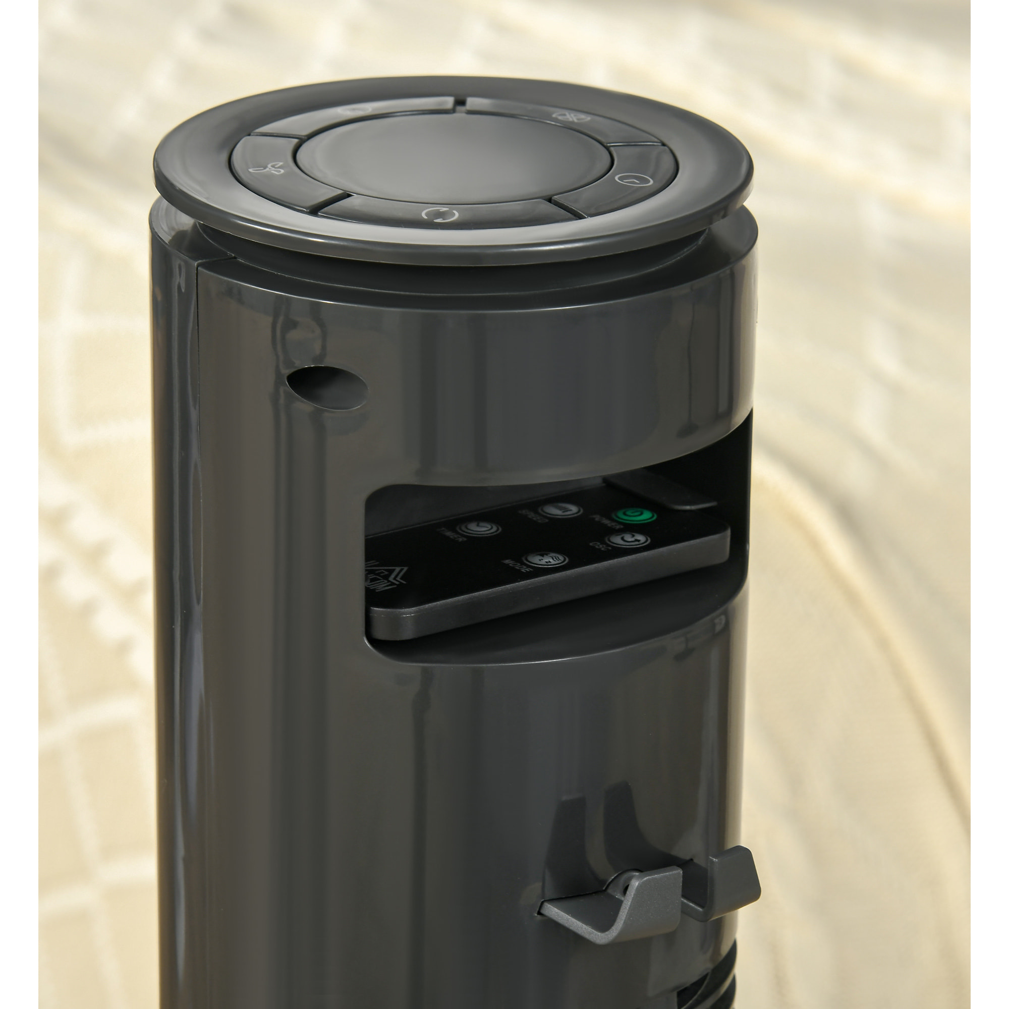 Ventilador de Torre, Ventilador de Pie Silencioso con Control Remoto, 3 Velocidades, 3 Modos, Temporizador 10H, Oscilación 70°, Pantalla LED, para Hogar y Oficina, Gris Oscuro