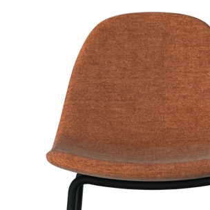 Lot de 2 chaises pour îlot central en tissu terracotta 65,5 cm - Henrik