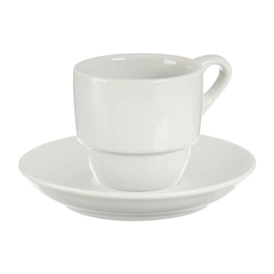 SET DI 6 TAZZE DA CAFFÈ IN PORCELLANA BIANCA CON PIATTO 200ML