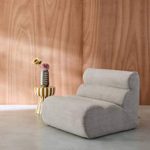 Chauffeuse bouclette texturée beige 1 place - L 81 x P 99 x H 75cm - Nova